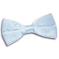 Plain Baby Blue Satin Bow Tie