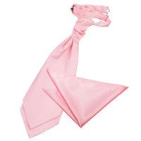 Plain Baby Pink Satin Cravat 2 pc. Set