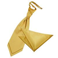 Plain Gold Satin Cravat 2 pc. Set
