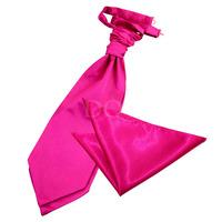 Plain Hot Pink Satin Cravat 2 pc. Set