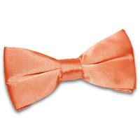 Plain Coral Satin Bow Tie