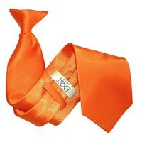 Plain Burnt Orange Satin Clip On Tie