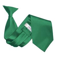 Plain Emerald Green Satin Clip On Tie