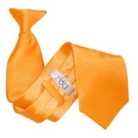 Plain Fluorescent Orange Satin Clip On Tie
