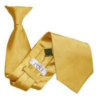 Plain Gold Satin Clip On Tie