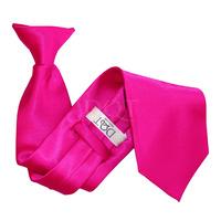 Plain Hot Pink Satin Clip On Tie