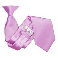 plain lilac satin clip on tie