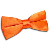 Plain Burnt Orange Satin Bow Tie