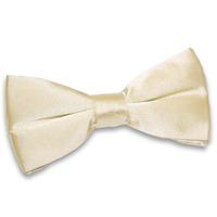 plain champagne satin bow tie