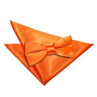 plain burnt orange satin bow tie 2 pc set