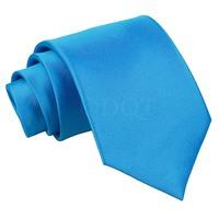 Plain Electric Blue Satin Tie