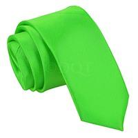 Plain Apple Green Satin Skinny Tie