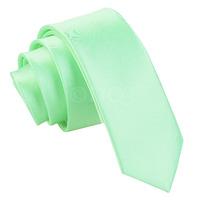 Plain Mint Green Satin Skinny Tie