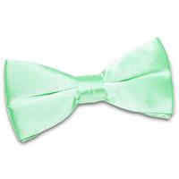 Plain Mint Green Satin Bow Tie