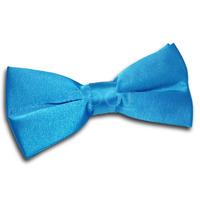 Plain Electric Blue Satin Bow Tie
