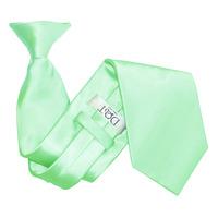 Plain Mint Green Satin Clip On Tie