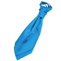 Plain Electric Blue Satin Scrunchie Cravat