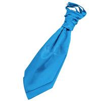 plain electric blue satin scrunchie cravat