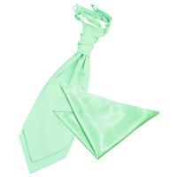 Plain Mint Green Satin Cravat 2 pc. Set