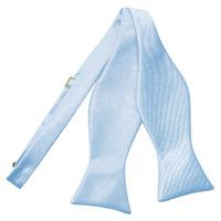 plain baby blue satin self tie bow tie