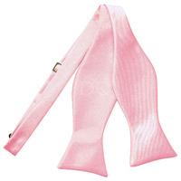 Plain Baby Pink Satin Self-Tie Bow Tie