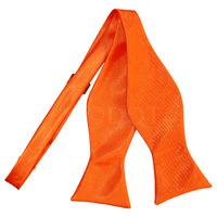 plain burnt orange satin self tie bow tie
