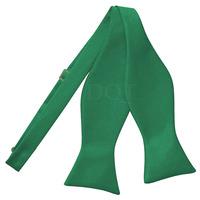 Plain Emerald Green Satin Self-Tie Bow Tie