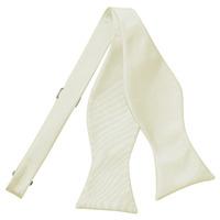 Plain Ivory Satin Self-Tie Bow Tie