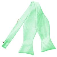 plain mint green satin self tie bow tie