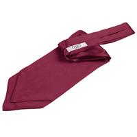 plain burgundy satin self tie cravat