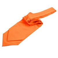 plain burnt orange satin self tie cravat