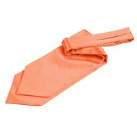 Plain Coral Satin Self-Tie Cravat