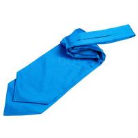 Plain Electric Blue Satin Self-Tie Cravat