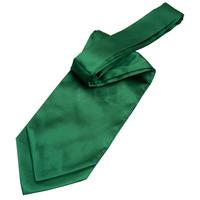 plain emerald green satin self tie cravat