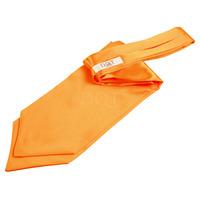 plain fluorescent orange satin self tie cravat