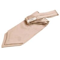 plain mocha brown satin self tie cravat