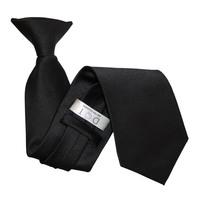 Plain Black Satin Clip On Tie