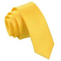 plain marigold satin skinny tie