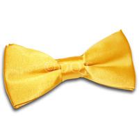 Plain Marigold Satin Bow Tie