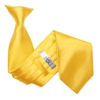 Plain Marigold Satin Clip On Tie