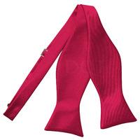 Plain Crimson Red Satin Self-Tie Bow Tie