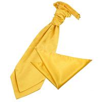plain marigold satin cravat 2 pc set