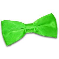 Plain Apple Green Satin Bow Tie