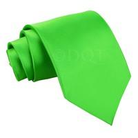 Plain Apple Green Satin Extra Long Tie