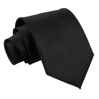 Plain Black Satin Extra Long Tie