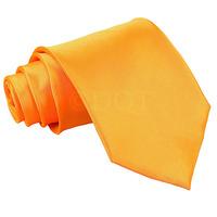 Plain Fluorescent Orange Satin Extra Long Tie