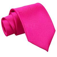 Plain Hot Pink Satin Extra Long Tie