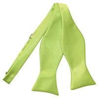 Plain Lime Green Satin Self-Tie Bow Tie