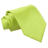 Plain Lime Green Satin Extra Long Tie