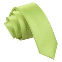 Plain Lime Green Satin Skinny Tie